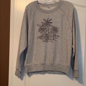 Old Navy Gray Palm Tree Women's Sweater